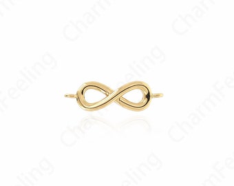 Unlimited Connectors,Infinite Bracelet,Necklace Pendant ,Brass Infinite Charm  18.5x5.7x2.5mm