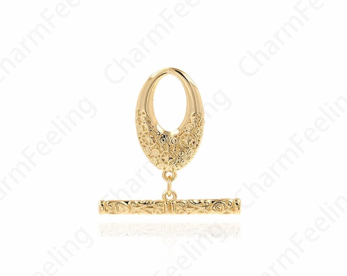OT Necklace Oval Connection Clasp,OT Toggle Clasp,18K Gold Filled Tone Jewelry Connectors Findings, DIY Jewelry Supplies,