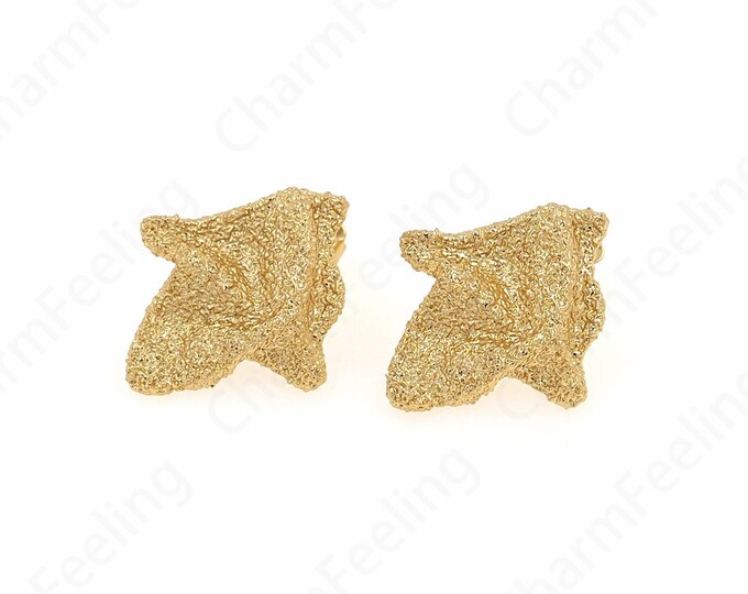18K Gold Filled Eectangular Earrings,Thick Gold Earrings,Square Earrings,Rectangular Earrings,Earring Charm,27x23x4.5mm