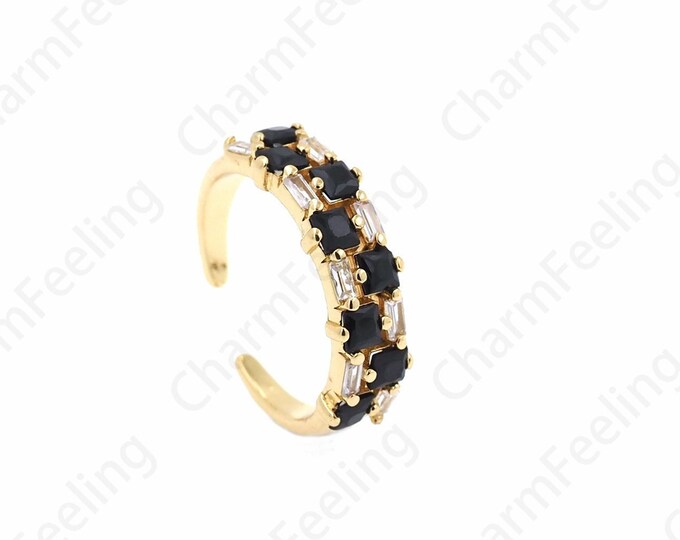 Gold Open Ring, Adjustable Ring, Stackable Ring, Simple Charm,18K Gold Filled Daily Ring, Micropavé CZ Minimalist Thin Ring,