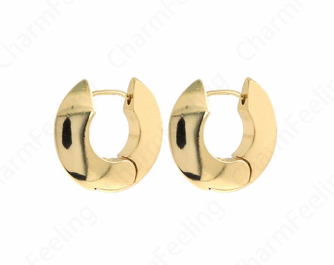 Multi-Size Gold Filled Huggie Hoops,Round Ear Hoops, Ear Hoops Small Hoops, Simple Earrings, Perfect Gift For Her and For Girls,23.5x22x5mm