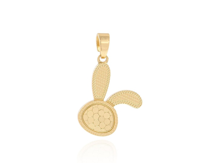 Rabbit Necklace, 18K Gold Filled Rabbit Pendant, Cute Charm, Gold Rabbit Necklace, Animal Charm, DIY Jewelry Accessories, 21x12.5x1.8mm