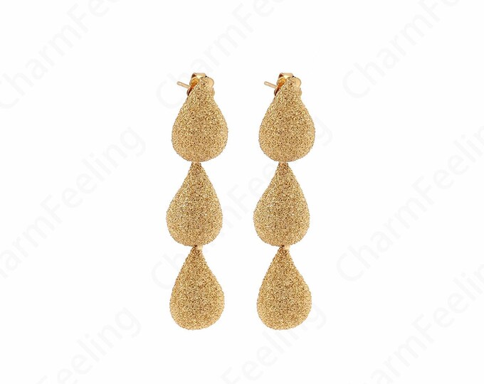 Drop Shape Earrings,Dainty Fringe Earrings,Bar Earrings,Drop Earrings, Boho Earrings,18K Gold Filled Long Earrings,48x11x6mm