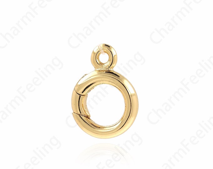 Carabiner, Bracelet Necklace Clasp, 18K Gold Filled Round Clasp, Jewelry Clasp, DIY Jewelry Making Accessories, 14x9.7x2.5mm