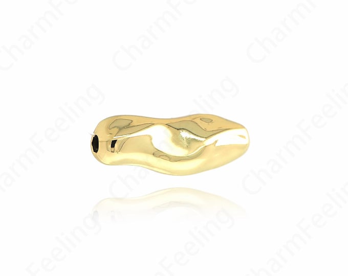 Long Spacer Beads, 18K Gold Filled Bar Spacer Beads, Stick Beads, Bracelet Beads, DIY Jewelry Making Supplies, 21.5x8x8mm