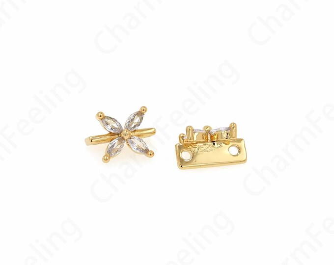 18K Gold Filled Flower-Shaped Spacer Beads,Flower Beads,Bead Charm,Flower Charm,DIY Fewelry Making Accessories,10x7.5x6mm