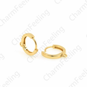 1 Pair, Simple Earring Accessories, 18K Gold Filled Round Earrings, Drop Earmuffs, Thin Earrings, Earring Accessories, 15x13x2mm