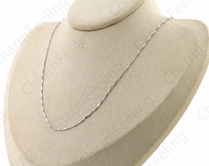 Sterling Silver Necklace,Bar Necklace,S925 Silver Necklace,Chain Necklace,Cylinder Necklace,Fashion Necklace,Classic Necklace,Gift For Her