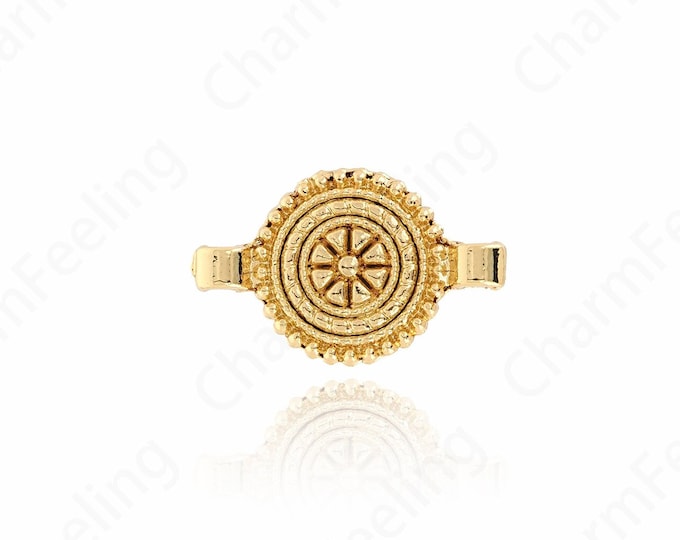 10 pcs 18K Gold Filled Alloy Accessories,Circular Connectors,Gold Flower Connector,Alloy Connector, Used for Jewelry Products  21x13x1.5mm