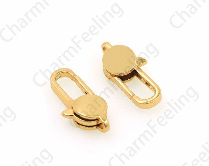 Gold Clasp Oval Clasp,18K Gold Filled Lobster Clasp,Button Clasp,Carabiner,Jewelry Clasp,Spring Clasp,DIY Jewelry Making Supplies,19x10x4mm