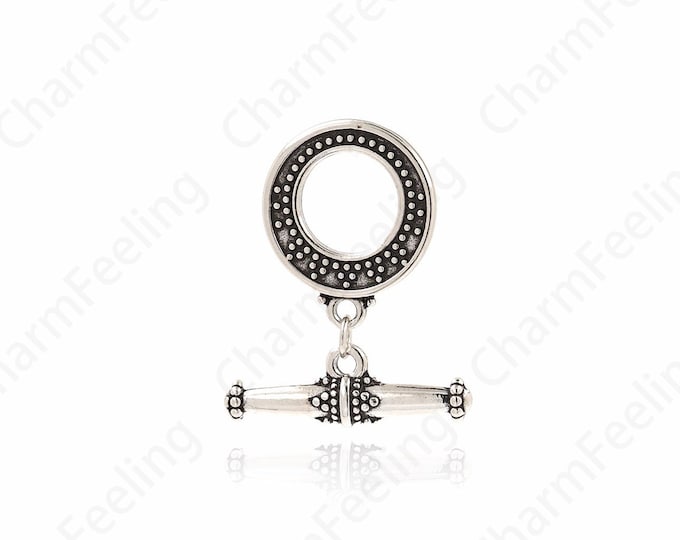 OT Toggle Clasp, Antique Silver Tone Jewelry Connectors Findings, OT Necklace Bracelet End Connection Clasp,DIY Jewelry Supplies,