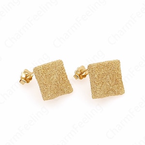Thick Gold Earrings,Square Earrings,Rectangular Earrings,18K Gold Filled Eectangular Earrings,Earring Charm,20.5x22x55mm