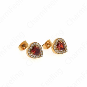 Micropaved CZ Love Earrings,Heart-Shaped Earrings,Love Charm, 18K Gold Filled Love Earrings, A Gift For Her,9.5x10x3mm