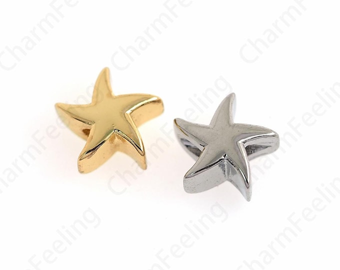 Star Spacer Beads, 18K Gold Filled Pentagram Beads, Bracelet Beads, Necklace Beads, DIY Jewelry Supplies, 9.8x9.8x5mm