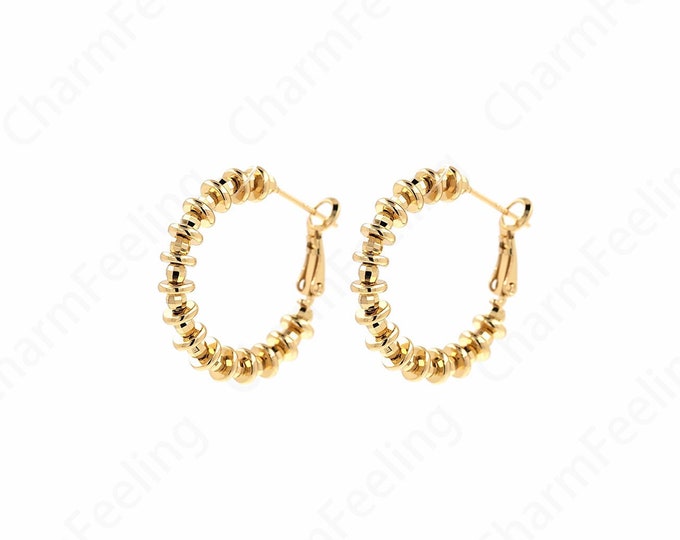1 Pair Moon Earrings Crescent Earrings C-Shaped Earrings 18K Gold Filled Thick Earrings Dainty Earrings,Gift for Her,28.5x28x5mm