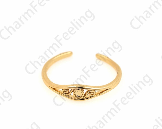 18K Gold Filled Eye Ring, Daily Ring, Adjustable Ring, Eye Ring, Magic Eye Charm, Gold Open Ring,
