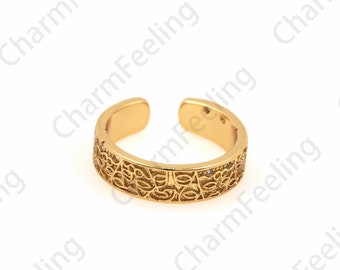 18K Gold Filled Daily Ring, Adjustable Ring, Gold Open Ring, Wide Ring, Gold Chunky Ring, Generous Ring