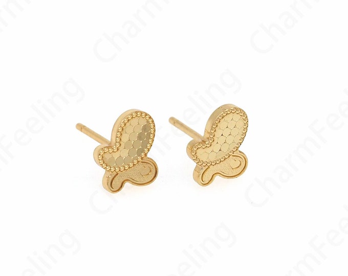 Dainty Butterfly Charm,18K Gold Filled Insect Earrings,Butterfly Earrings, Butterfly Jewelry, DIY Jewelry Supplies, 7x8.5x1.2mm