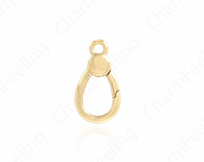 Carabiner Clasp, Spring Clasp, 18K Gold Filled Lobster Clasp, Button Clasp, Jewelry Clasp, DIY Jewelry Making Supplies,16x9x3.5mm