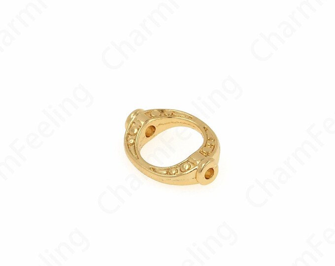 10PCS,Thin Beads,Bead Accessories,Alloy Round Beads, 18K Gold Filled Bracelet Beads, DIY Bracelet Necklace Jewelry Making,15x10.5x3.5mm