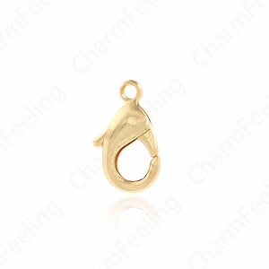 Jewelry Clasp, Button Clasp, 18K Gold Filled Lobster Clasp, Carabiner, Spring Clasp, DIY Jewelry Making Supplies,11.6x19.2x4mm