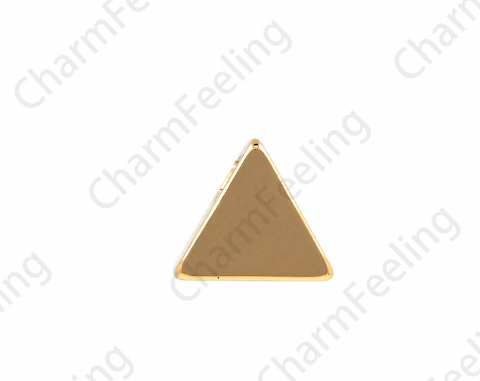 18K Gold Filled Triangle Necklace,Brass Gold-Plated Bracelet,Triangular Spacer Beads,Minimalist Pendant,DIY Jewelry Accessories 6.6x7.5x3mm