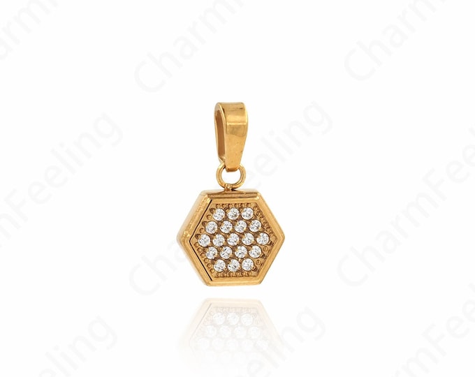 Honeycomb Necklace, Honeycomb Pendant, Bee Hive Necklace, Beekeeper Jewelry, DIY Jewelry Making Accessories 15.5x9x2.5mm