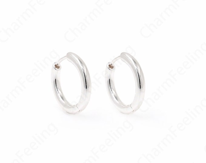 18K Silver Filled Round Earrings,Micropavé CZ Silver Earrings,Round Pendants,Boho Earrings,DIY Jewelry Accessories,17.5x2.7mm