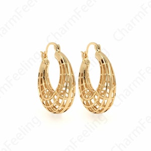 Exquisite Earrings,Micropavé CZ Dainty Rhinestone Earrings,Curved Earrings,18K Gold Filled Moon Earrings,Boho Earrings,39x32.5x12.5mm