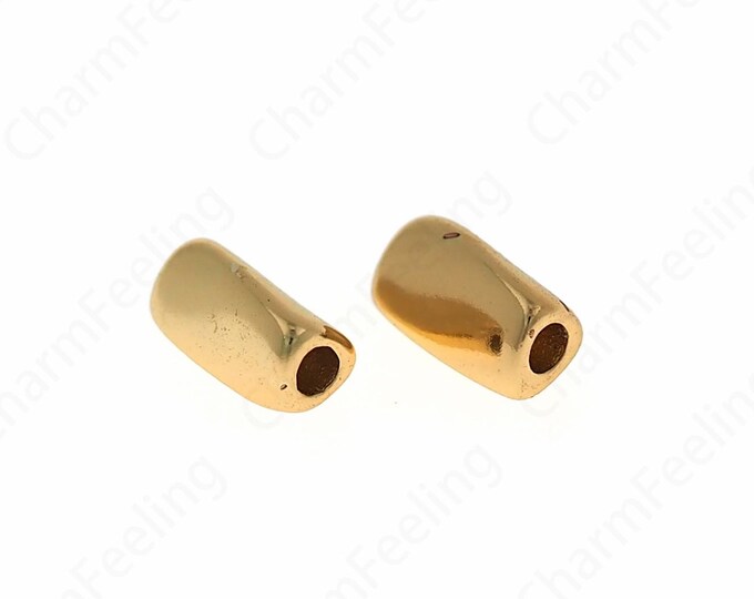 10 pcs Long Spacer Beads, 18K Gold Filled Bar Spacer Beads, Stick Beads, Bracelet Beads, DIY Jewelry Making Supplies, 6.7x3.3mm