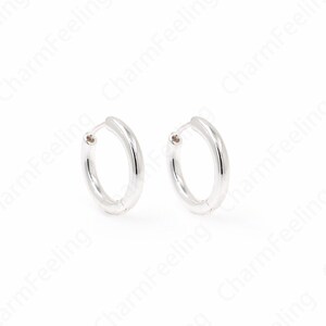 18K Silver Filled Round Earrings,Micropavé CZ Silver Earrings,Round Pendants,Boho Earrings,DIY Jewelry Accessories,17.5x2.7mm