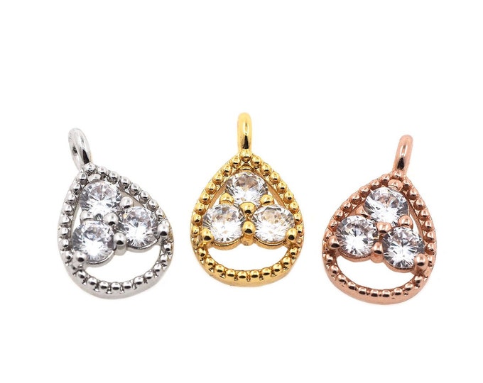 Gold water drop pendant, drop earrings, water drop earrings, bracelet charms, gifts for her, loose ornaments  1pcs 13*8*3mm