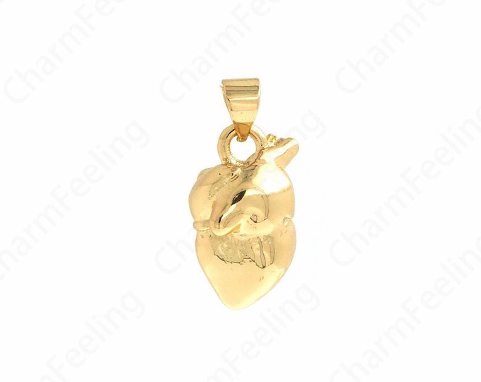 18K Gold Filled Organ Charm,Organ Necklace, Heart Charm,Heart Pendant, Gift for Her, DIY Jewelry Accessories,21.5x10.3x10mm