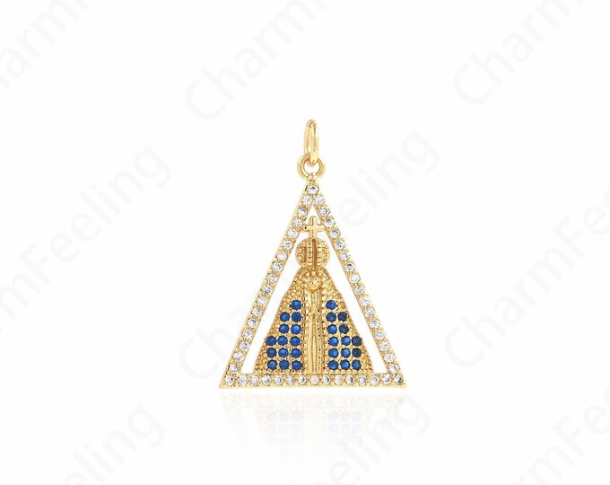 18K Gold Filled Rectangular Charm,Dainty Triangle Necklace,Triangle Pendant, DIY Jewelry Making Accessories,28x20x3mm