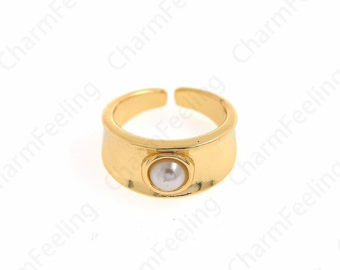 Art Rings,Thick Rings,Statement Rings,18K Gold Filled Adjustable Rings, Micropavé CZ Everyday Rings, Gold Open Rings,