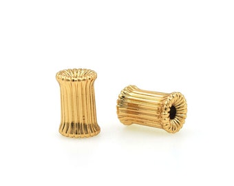 Large Hole Beads, 18K Gold Filled Gold Filigree Spacer Beads, Gold Filigree Charm, DIY Bracelet Accessories 8.5x5.5mm