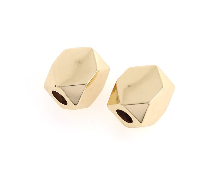Brass Square Beads, 18K Gold Filled Square Spacer Beads, Metal Beads, Bracelet Beads, DIY Jewelry Making Accessories 18x15x15mm