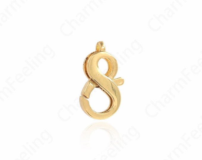 Figure-of-Eight Clasp, 18K Gold Filled Oval Clasp,Carabiner, Bracelet Clasp, key Clasp, DIY Jewelry Making Supplies, 20.5x11.5x4.6mm