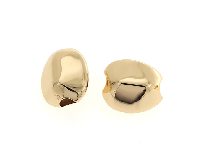 18K Gold Filled Special-Shaped Spacer Beads, Gold Hole Beads, Oval Special-Shaped Spacer Beads, Bracelet Accessories, 22.5x20x15mm