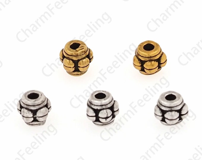 18K Gold Filled Vintage Beads, Flat Beads,Round Beads, Flower Beads, S925 Sterling Silver Jewelry Beads, DIY Jewelry Supplies, 4.7x4.5mm
