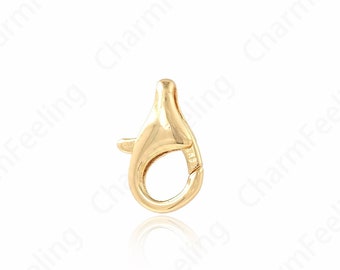 18K Gold Filled Lobster Clasp, Jewelry Clasp, Button Clasp, Carabiner, Spring Clasp, DIY Jewelry Making Supplies,8x3.8x12.7mm