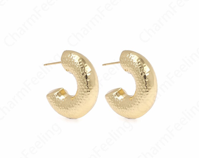 Fashionable Earrings, Thick Gold Earrings,18K Gold Filled Moon Earrings,Crescent Moon Earrings,Dainty Earrings,Gift for Her,29.5x29.5x9.5mm