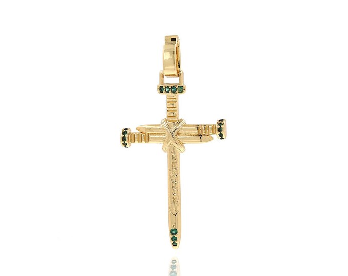 CZ Weapon Pendant, Knight Sword Pendant, Micro Pavé Sword Necklace, Weapon Charm, DIY Jewelry Making Accessories 43x21.5x2.5mm