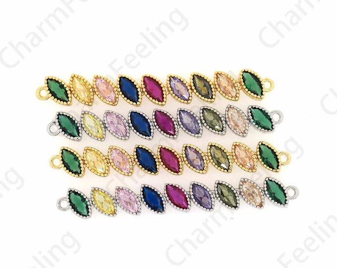 Micropavé CZ Gold Connector, Ladies Bracelet, 18K Gold Filled Classic Tennis Bracelet, DIY Bracelet Necklace Accessories,5.7x45x3.5mm