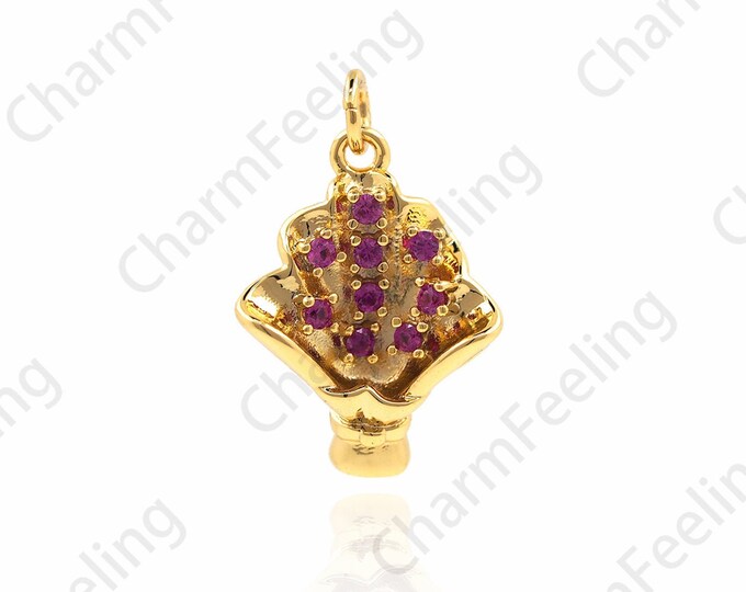 18K Gold Filled Crown Necklace, Crown Pendant, Crown Charm, King Pendant, King Charm, DIY Jewelry Making Accessories 19x12.5x5mm