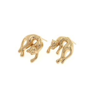 Leopard Stud Earrings,Leopard Earrings,Pierced Earrings,18K Gold Filled Animal Earrings,Gift For Her,20x20x7mm