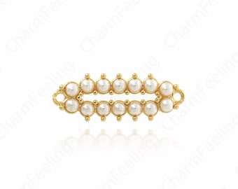 Rectangular Charm, Square Connector, Bar Connector, 18K Gold Filled Pearl Jewelry,DIY Jewelry Supplies, 27.3x10x4mm