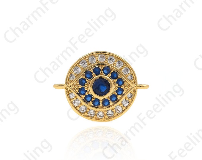 Eye Connector,Eye Bracelet,Turkish Eye,Eye Charms 13*18*2mm 1pcs