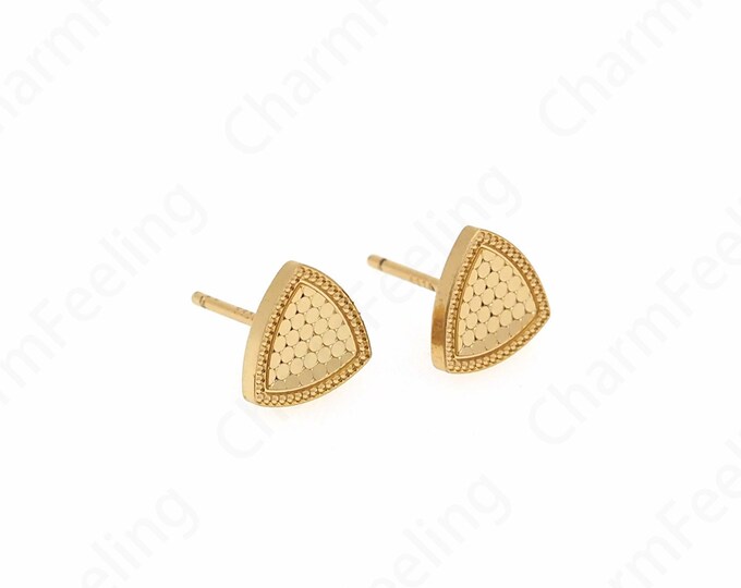 1 Pair,Simple Earrings, Dainty Triangle Earrings, 18K Gold Filled Geometric Earrings,Triangle Charm, 8.5x1.2mm