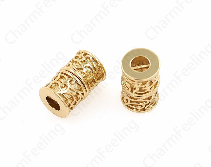 Magnet Connector,Cylindrical Spacer Beads, Wholesale Beads, 18K Gold Filled Round Beads, Bracelet Assembly Accessories, 16.7x10.5mm